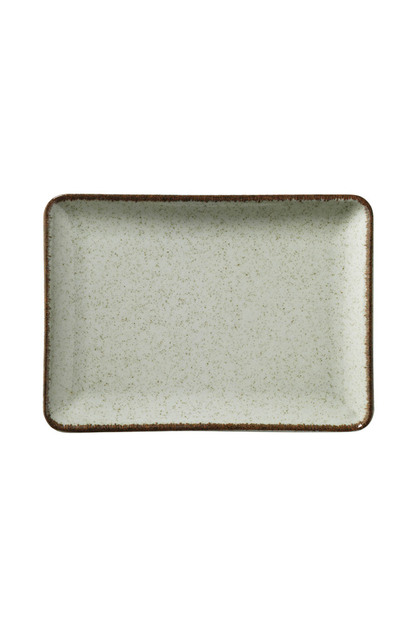 Tan 18*13 cm Flat Plate Green Set of 6