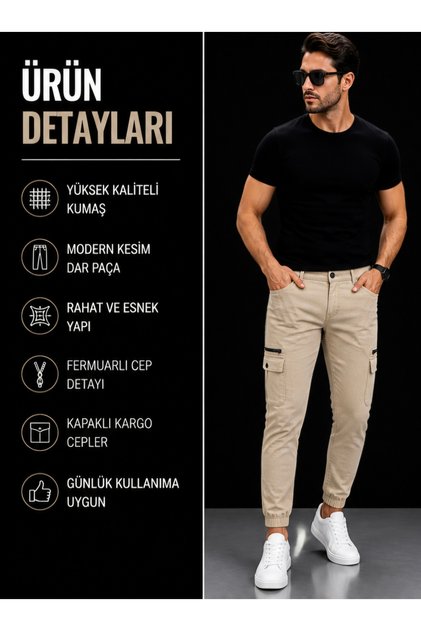 Men's Cargo Pants Multi-Pocket Design Comfortable Fit Narrow Leg Casual Stylish and Functional