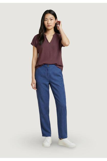 Onlcharis Life Mw Straight Pants Wvn Cc Women's Trousers Dark Blue (15363963)