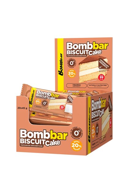 Protein Cake Tiramisu Gluten Free and No Sugar Added 20x45g