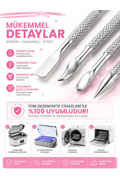 Xolo Manikür Pedikür Seti 4'lü Kronk Paslanmaz Çelik Profesyonel