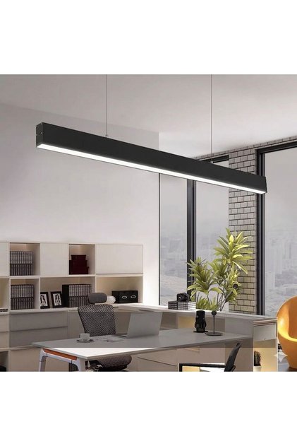 Линеен LED осветител, свързващ се, окачен, 3 вида осветление, 50W, черен
