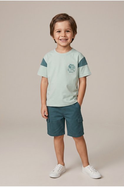 Toddler boys Drop shoulder T-Shirt Short Sleeve, 3-4Y