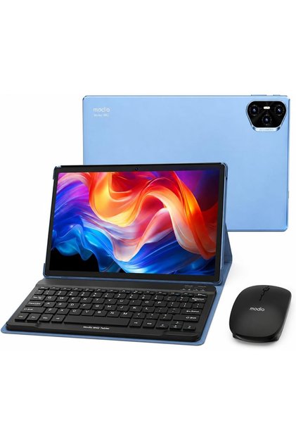 M42 Tablet 10.1" IPS HD, 8GB RAM 512GB Storage, Android 13, 10000mAh, Dual SIM WiFi, 13MP Camera, Keyboard Mouse Pen Bundle (Blue)