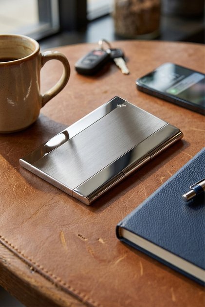 Kartvizit Koymak İçin Kredi Kartı Cüzdanı Kılıflı Metal Mini Kartvizitlik Kartlik Cüzdan Kartlık