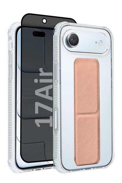 2 Packs Finger Grip Clear Case Cover for iPhone 17 Air- Kickstand Car Magnetic Holder