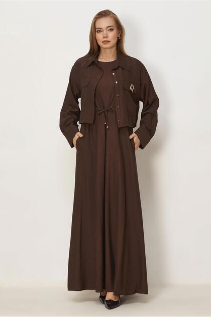 Waist-Tie Dress Suit 46562
