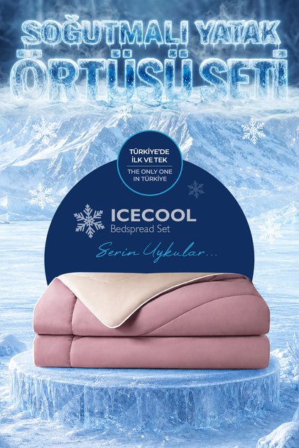 Cooling Bed Cover Set Single Cooling Cold Icecool 2 Piece Reversible Lilac Beige