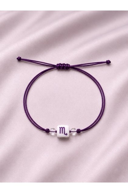 Scorpio Sign Minimal Drawstring Bracelet Adjustable Unisex Design