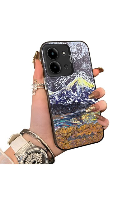 Redmi 15C 5g Compatible Silicone Edge Hard Back Case Couple Phone Case Landscape Pattern