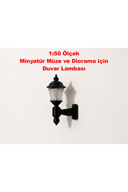 3 Adet Duvar Lambası - Teraryum ve Minyatür Müze için Figür - 1/50 Ölçekli 1:50 5,5 cm