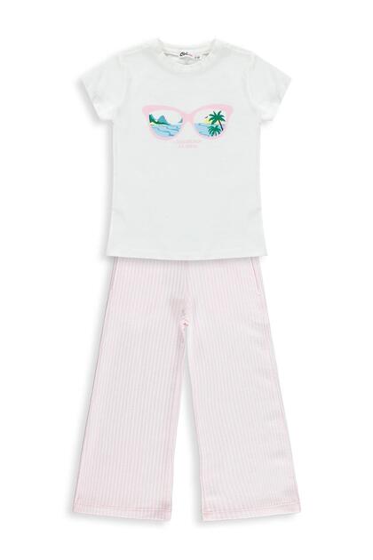 Striped 2-5 Years Old Set - White