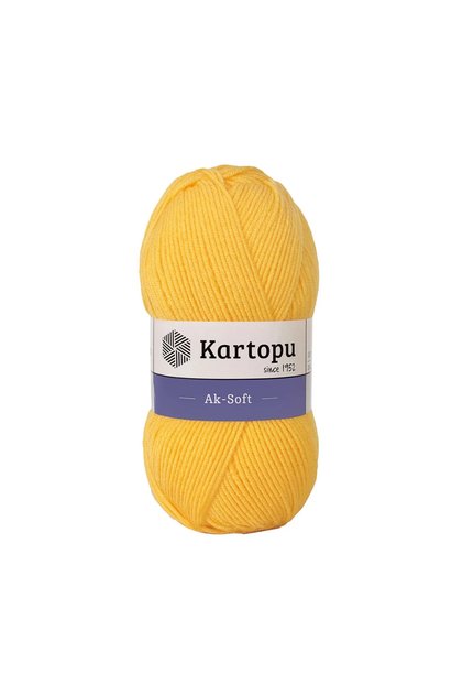 Aksoft Canlı Sarı El Örgü Ipliği K307