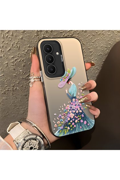 Samsung Galaxy S25 Fe Compatible Silicone Edge Hard Back Case Couple Phone Case Beautiful Girl Patterned