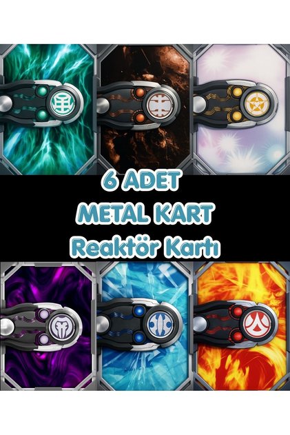 6 Adet Metal Kart Reaktör Kartları