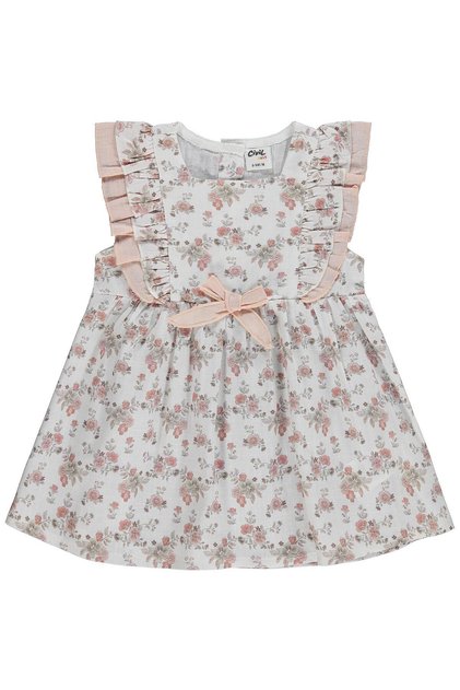 Floral Print Ruffle Dress for 6-18 Months - White