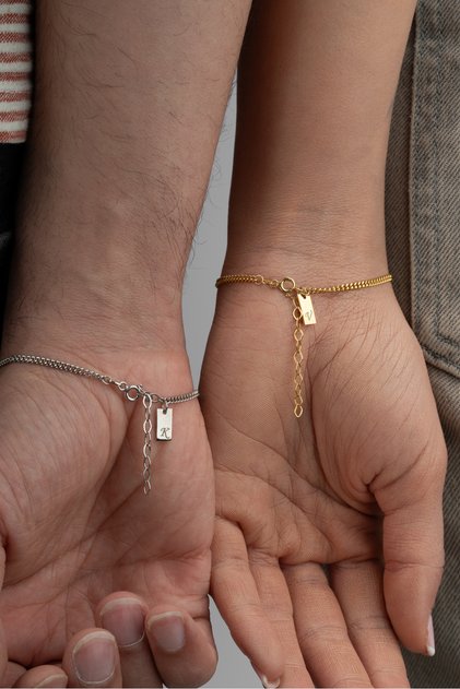 925 Ayar Gümüş Kişiye Özel Harf Plakalı Gurmet Bileklik