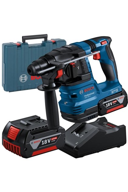 GBH 185-LI Cordless Rotary Hammer, SDS Plus, 18V, 1.9J, 2x 4.0Ah Batteries, Charger