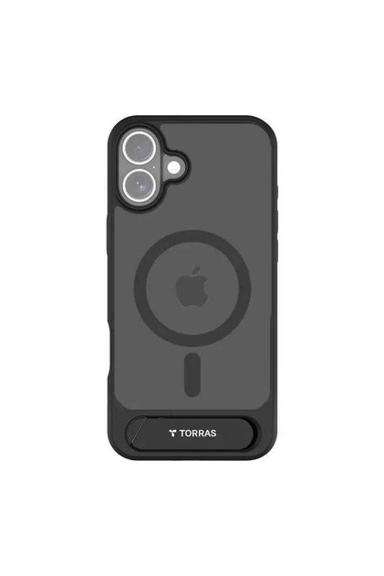 Carcasă Pstand Series pentru iPhone 16, neagră