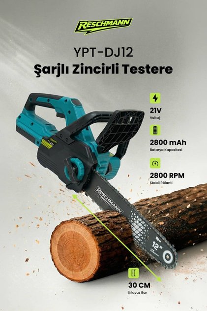 RES-YPT-DJ12 Profesyonel Şarjlı Zincirli Testere (21V / 1200W)