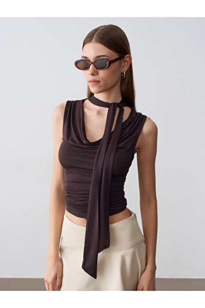 32897 Shawl Collar Degaje Top