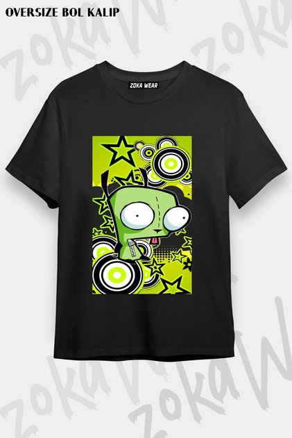 Unisex Loose Fit Invader Zim V1 Printed T-Shirt