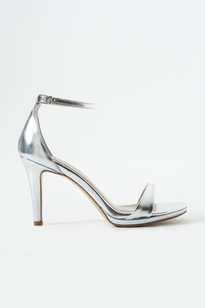 Layla Silver Open Back Evening Dress Platform Heeled Shoes
