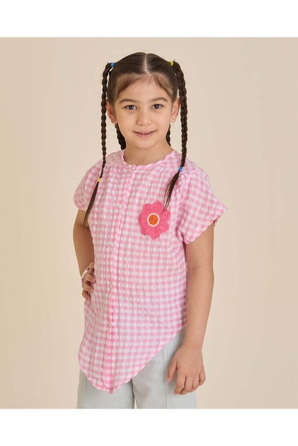 Girls Pink Embellished Blouse