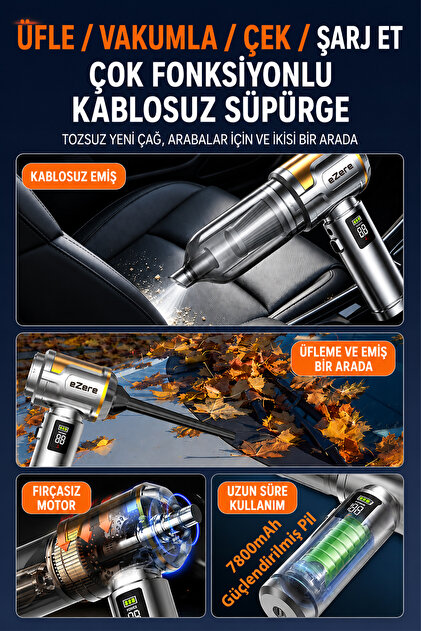 ナザレ999　秀3L 10キロ EZERE Nanovac 20000pa Güçlü Portatif Vakumlu Kablosuz Üflemeli