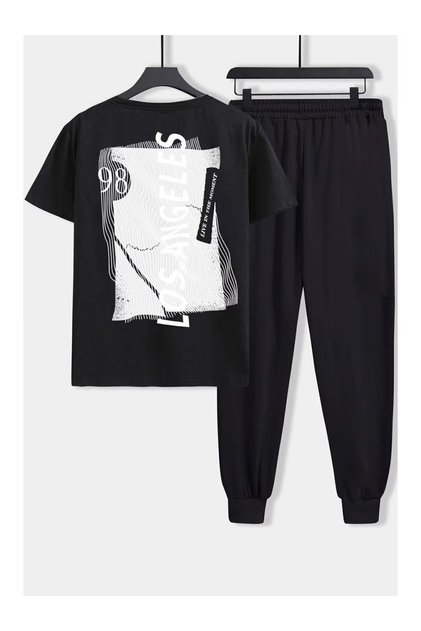 Hanangiyim Unisex Oversize Shorts Set Short Sleeve T-Shirt Comfortable Fit Summer Casual Sports