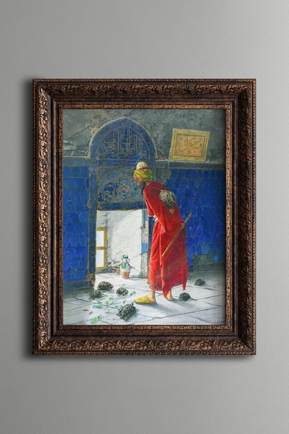 Turtle Trainer - Vintage Patterned Painting - Thick Model