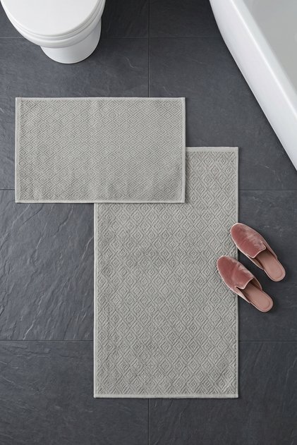 Lunaanthracite/Grey 2-Piece Mat Set Bathroom, Soft, Machine Washable, 60X100+50X64
