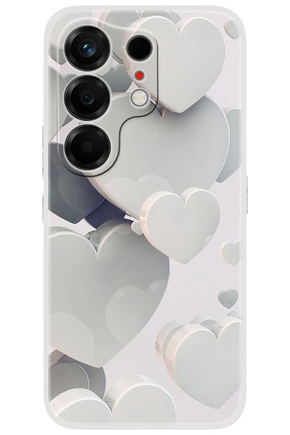 Camon 50 ULTRA (CN7c) Uyumlu Kılıf Desen Baskılı Silikon Beyaz Kalpler STK:259 CP-Jeq4RNp