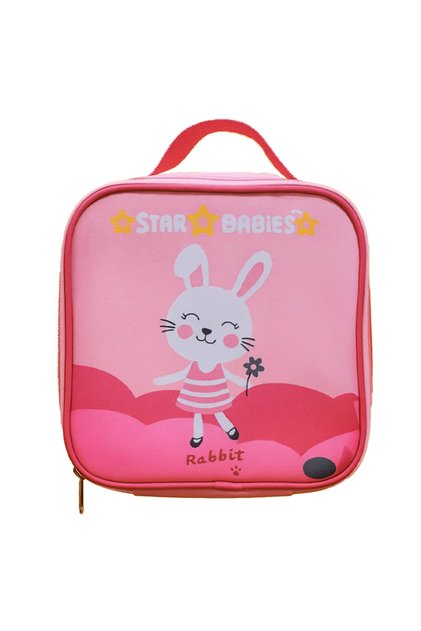 Cute Rabbit Themed Bento Lunch Bag , Toddler-Friendly, 3 Years+, Easy to clean -Pink