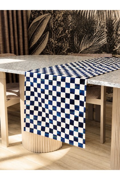 Checkered Modern Decorative Printed Runner 1 Piece 40X140Cm (Skr-59)