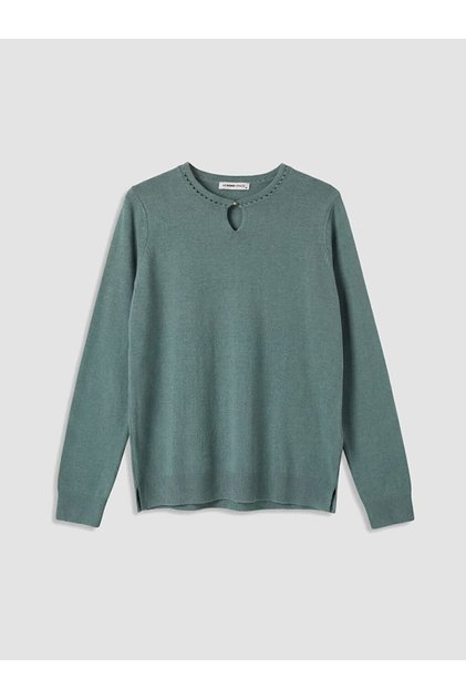 Lcw Grace Green Crew Neck Women's Knitwear Sweater