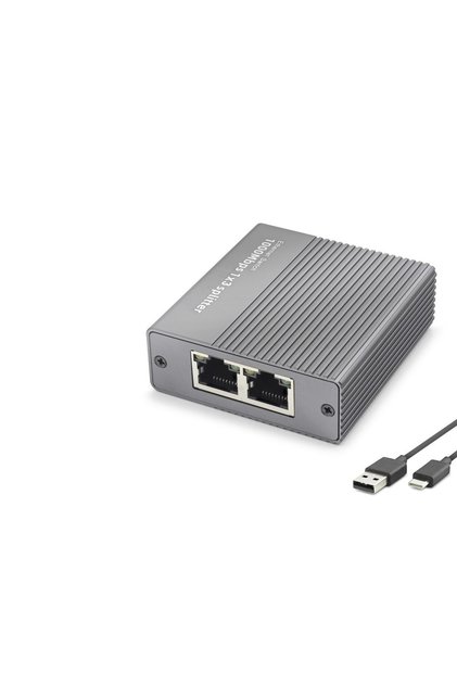 Gigabit Ethernet Switch 4 Port Type C with Power Input Gray Hdx1413