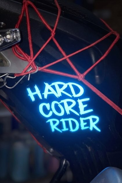 Decorative Reflective Sticker for Motorcycles and Cars Hard Core Rider (1 Piece)