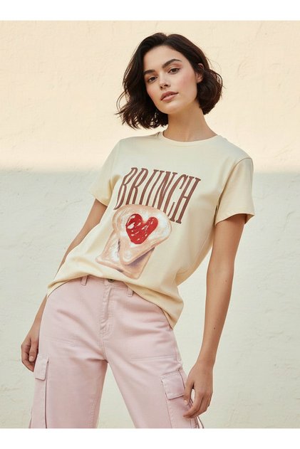 Cotton T-shirt with Typographic Embroidery