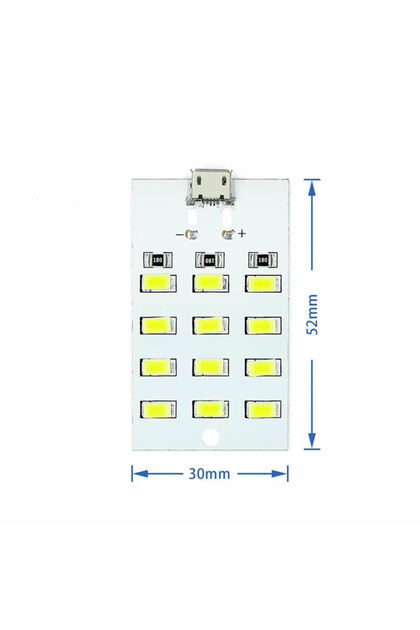 5730 5V 12 Led Kartı Microusb