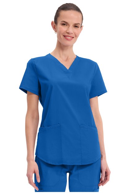 Ww665 Women's Scrubs Top – Imported, Modern Classic Fit, V-Neck, 3 Pockets, 2-Way Stretch Doctor/Nurse Uniform
