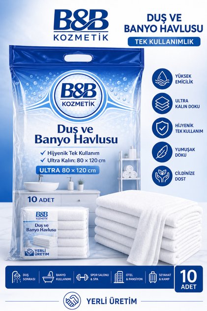Tek Kullanımlık Duş ve Banyo Havlusu ( 80X120) 10 Adet