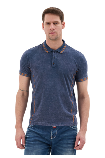 Men's Polo Collar T-Shirt Vintage Washed Regular Fit Ct852