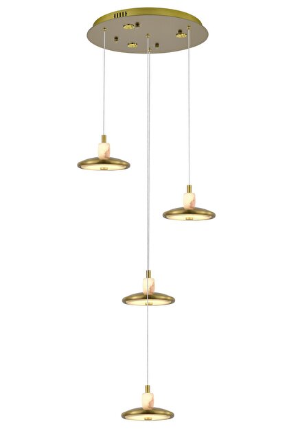 AV-7017-8103-4 Eskitme Kaplama Modern Avize LED Metal Mermer H: 90 cm, Ø: 30 cm