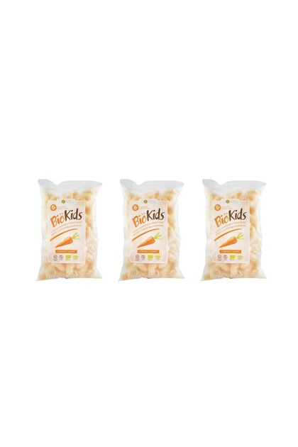 Pachet 3 x Pufuleti bio cu morcovi 55g Biokids