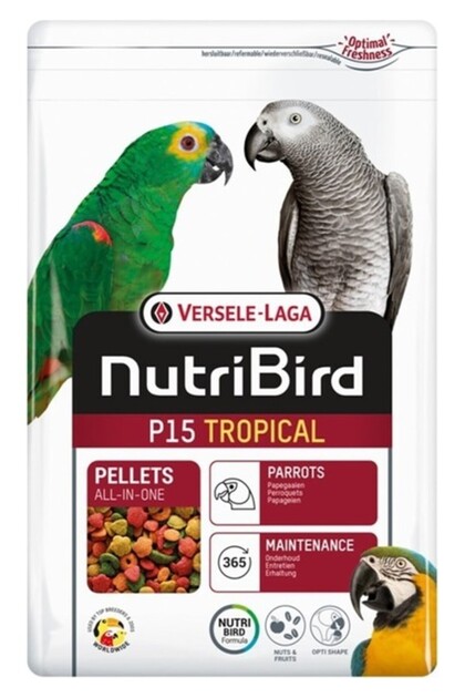 Versele-Laga Nutribird P15 Tropical Pelet Yem 1 kg Kapalı Ambalaj Tam Besleyici Papağanlar İçin