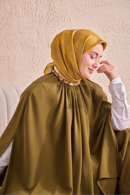 Twill Silk Scarf Line Yellow