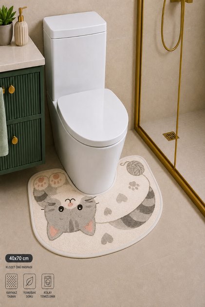 Sweet Toilet Seat Mat Digital Printed Washable Non-Slip Based Bathroom Mat