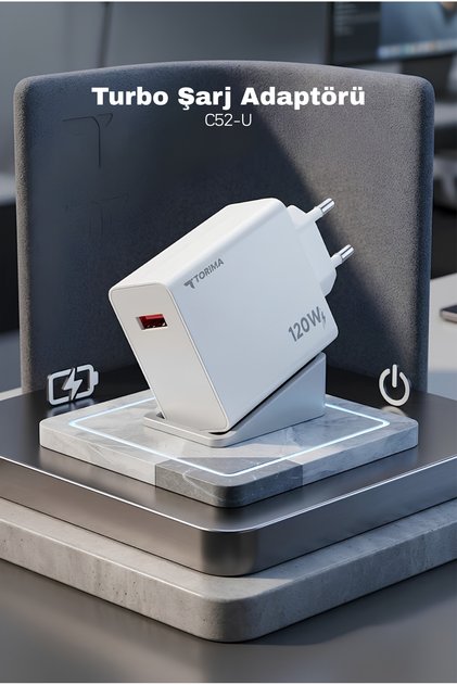 Trm C52-U 120W Turbo Şarj Adaptörü Beyaz