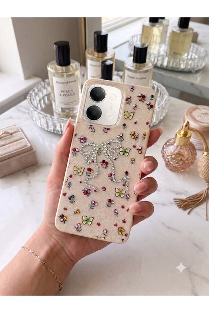 Vivo Y11D - Y05 Taşlı Desenli Fiyonk Silikon Kılıf